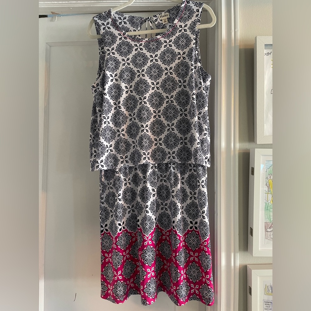 Hatley Dress. Size Medium. Black, white and pink.